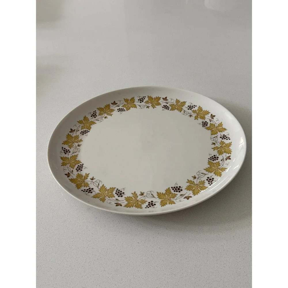 Syracuse China Carefree Vintage Grape Leaf Oval Serving Platter Made in USA‎